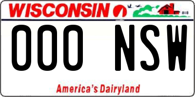 WI license plate 000NSW