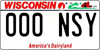 WI license plate 000NSY