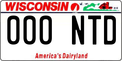 WI license plate 000NTD