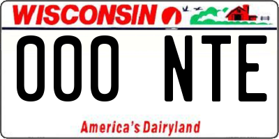 WI license plate 000NTE