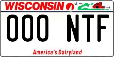 WI license plate 000NTF