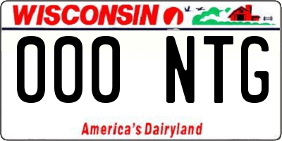 WI license plate 000NTG