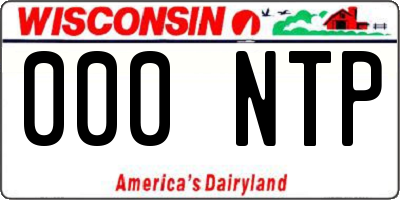 WI license plate 000NTP