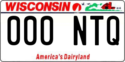 WI license plate 000NTQ