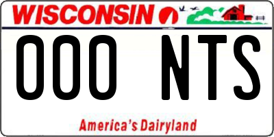 WI license plate 000NTS