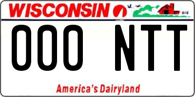 WI license plate 000NTT