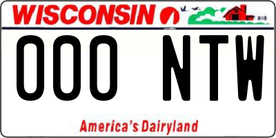 WI license plate 000NTW