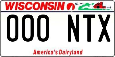 WI license plate 000NTX