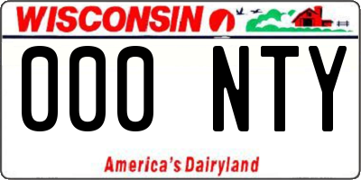 WI license plate 000NTY