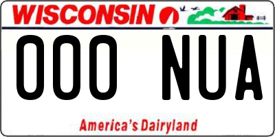 WI license plate 000NUA
