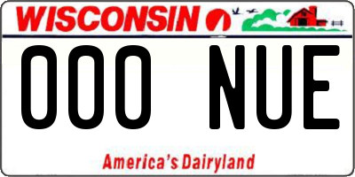 WI license plate 000NUE
