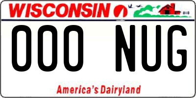 WI license plate 000NUG