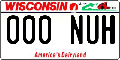 WI license plate 000NUH