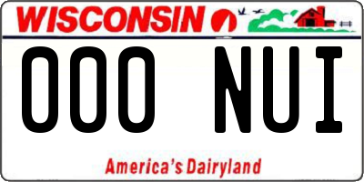 WI license plate 000NUI