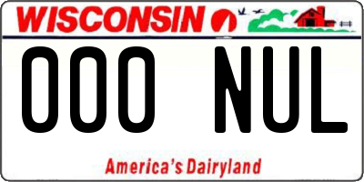 WI license plate 000NUL