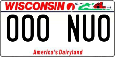 WI license plate 000NUO