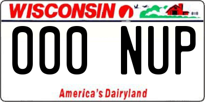 WI license plate 000NUP