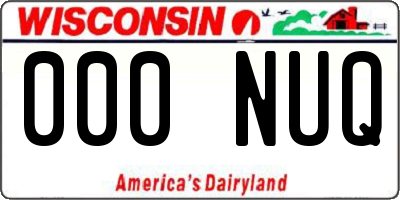 WI license plate 000NUQ