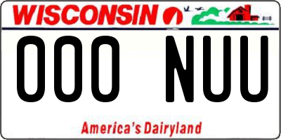 WI license plate 000NUU