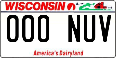 WI license plate 000NUV