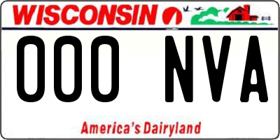 WI license plate 000NVA