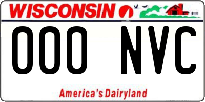 WI license plate 000NVC