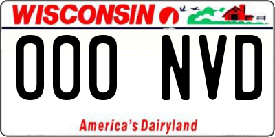 WI license plate 000NVD