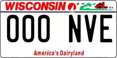 WI license plate 000NVE