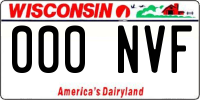 WI license plate 000NVF