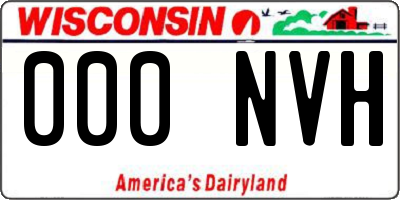 WI license plate 000NVH