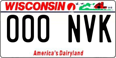WI license plate 000NVK
