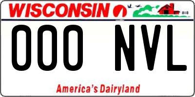 WI license plate 000NVL