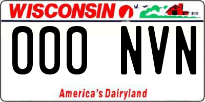 WI license plate 000NVN