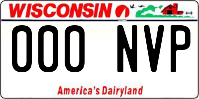 WI license plate 000NVP