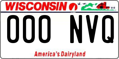 WI license plate 000NVQ