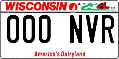 WI license plate 000NVR