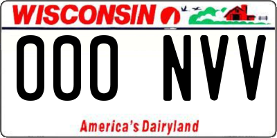 WI license plate 000NVV