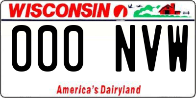WI license plate 000NVW