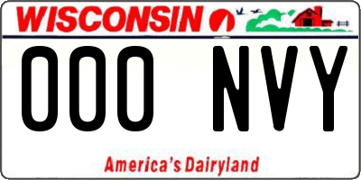 WI license plate 000NVY