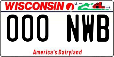 WI license plate 000NWB