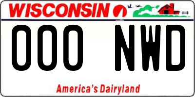 WI license plate 000NWD