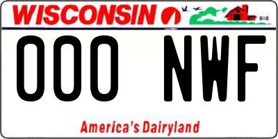 WI license plate 000NWF
