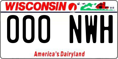 WI license plate 000NWH