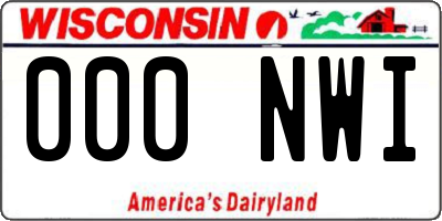 WI license plate 000NWI