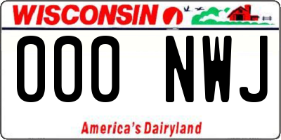 WI license plate 000NWJ