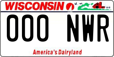 WI license plate 000NWR