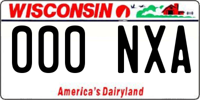 WI license plate 000NXA