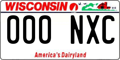 WI license plate 000NXC