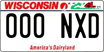 WI license plate 000NXD