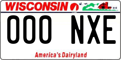 WI license plate 000NXE